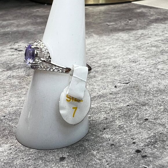 Ring Bomb Party Ring, size 7, blue stone .925 sterling silver band - Picture 6 of 6